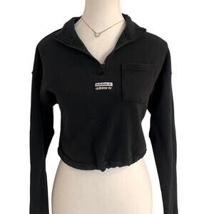 Adidas Size Small Women’s Black Vintage Quarter Zip Super Comfy